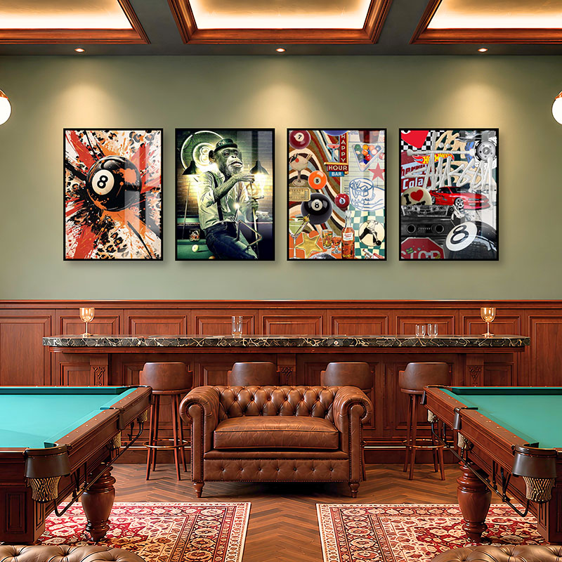 Pop-Art Billiards 4-Panel Wall Art 1