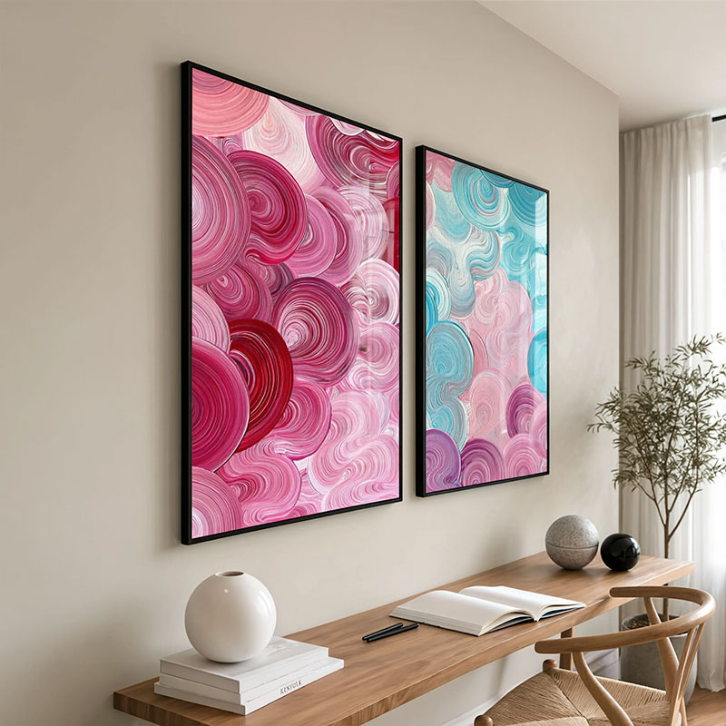 Swirling Color Abstract 2-Panel Wall Art 2