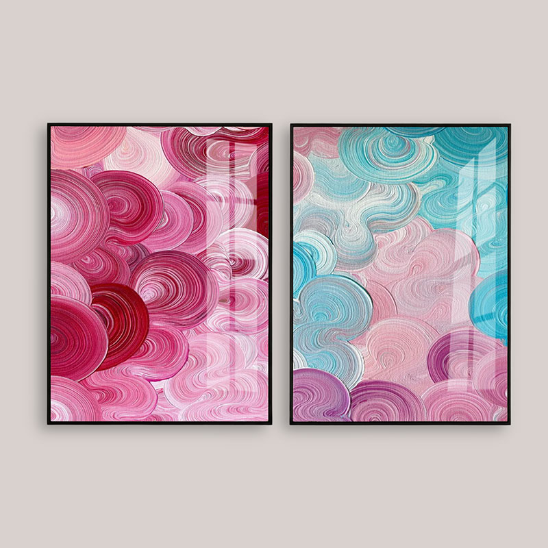 Swirling Color Abstract 2-Panel Wall Art 3