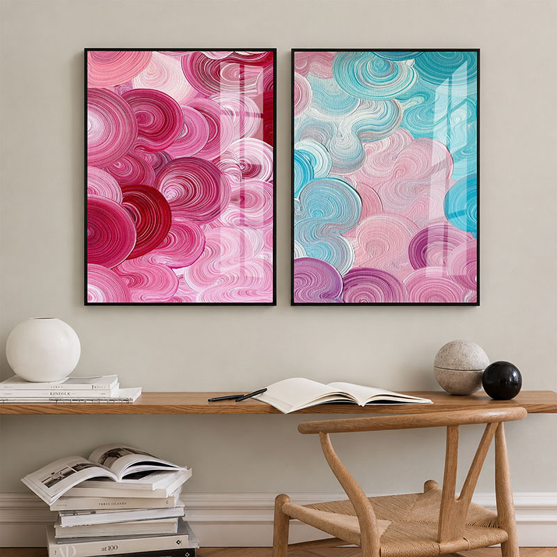 Swirling Color Abstract 2-Panel Wall Art 1