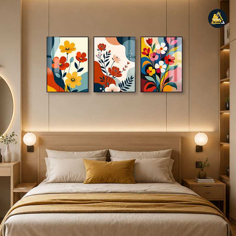Vibrant Floral 3-Panel Wall Art 1